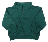 Tmavozelená oversize mikina s rolákom Primark