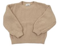 Béžový žinylkový oversize sveter H&M