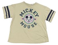 Svetlobéžové tričko s Mickey a pruhmi H&M