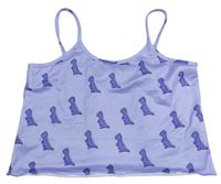 Svetlofialový crop top s dinosaurami