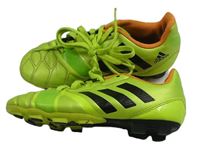 Limetkovo-zeleno-oranžové koženkové kopačky Adidas vel. 35