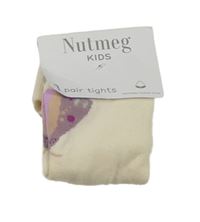 Nové - smetanovo-fialovohnědé punčocháče s můrami Nutmeg