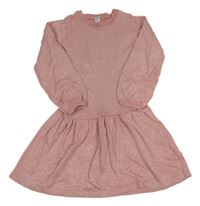 Starorůžové třpytivé svetrové šaty Dopodopo