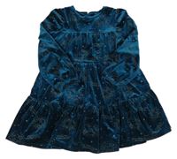 Smaragdové sametové šaty se zlatými obrázky - Harry Potter M&S