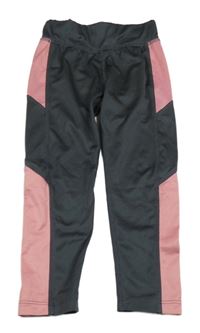 Tmavošedo-růžové sportovní legíny Topolino