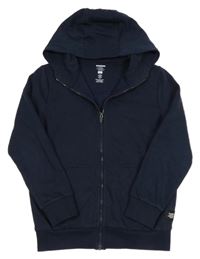 Tmavomodrá propínací mikina s kapucí F&F