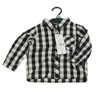 Nové - černo-šedo-bílá kostkovaná košile F&F