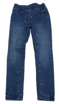 Modré rifľové džegíny s hviezdičkami POCOPIANO