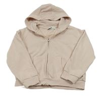 Pudrová prepínaci crop mikina so srdiečkom a kapucňou C&A