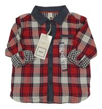 Nové - červeno-tmavomodro-bílá kostkovaná košile ORCHESTRA