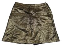 Čierno-zlatá sukňa so všitými kraťasy DESTINATION