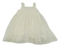 Smetanové tylovo/krajkové letní šaty H&M