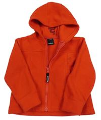 Červená fleecová propínací mikina s logem a kapucí Bench.