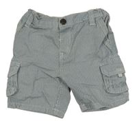 Modro-bílé pruhované cargo riflové kraťasy Rebel