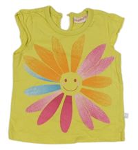Žluté tričko s květem Liegelind