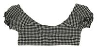 Čierno-biele kockované crop tričko ZARA