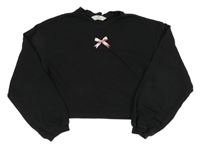 Čierna crop mikina s mašlou H&M
