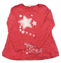 Ružové tričko s hviezdičkami a nápismi Kids