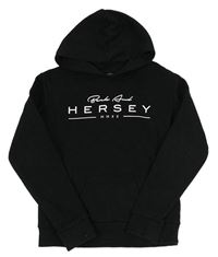Černá mikina s nápisem a kapucí Hersey
