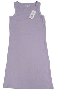 Lila rebrované elastické šaty F&F