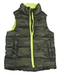 Khaki army šušťáková zateplená vesta s písmenem Dopodopo