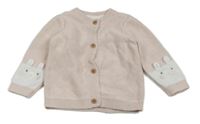 Svetloružový prepínaci sveter s králíky na rukávech Mothercare