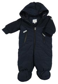 Tmavomodrá šušťáková zimná kombinéza s kapucňou Jasper Conran