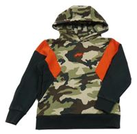 Army-černo-červená mikina s kapucí Next