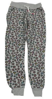 Šedé melírované tepláky s leopardím vzorem Minoti