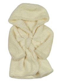 Krémový chlupatý župan s kapucí George