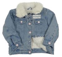 Modrá riflová zateplená bunda s Minnie Sinsay