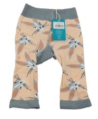 Nové - Meruňkovo-šedé punčocháče bez šlapiček s králíky Blade&Rose