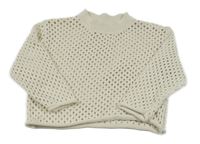 Béžový perforovaný crop sveter Zara