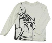 Smotanové tričko s graffiti nápisom Chapter Young