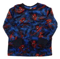 Modro-tmavomodrá plyšová mikina so Spidermanem C&A