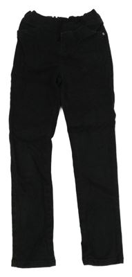 Černé plátěné elastické kalhoty Okaidi