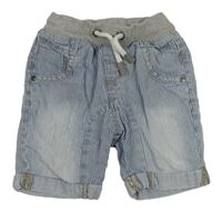 Modro-bílé pruhované riflové kraťasy s úpletovým pasem Next