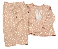 Starorůžové puntíkaté pyžamo s králíkem Manguun