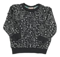 Antracitová mikina so zvířaty Liegelind