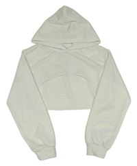 Biela crop mikina s kapucňou Shein