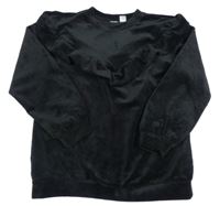 Čierna plyšová mikina s volánem L&D