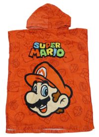 Červené froté osuškové pončo s Mariem a kapucňou Primark