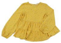 Horčicová kvetovaná blúzka H&M