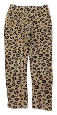 Béžové zateplené tregíny s leopardím vzorem Kiki&Koko
