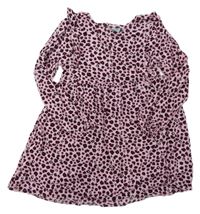 Ružovo-čierno-červené vzorované šaty s leopardím vzorom Kiki&Koko