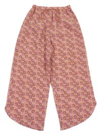 Oranžové květované lehké kalhoty Zara