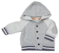 Sivo-biela prepínaci mikina s kapucňou H&M