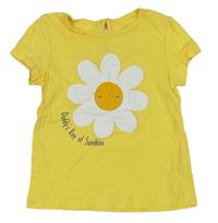 Žlté tričko s květem C&A