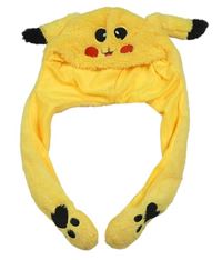 Žlutá chlupatá čepice - Pikachu