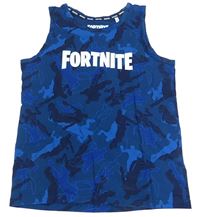 Tmavomodré vzorované tílko s Fortnite 